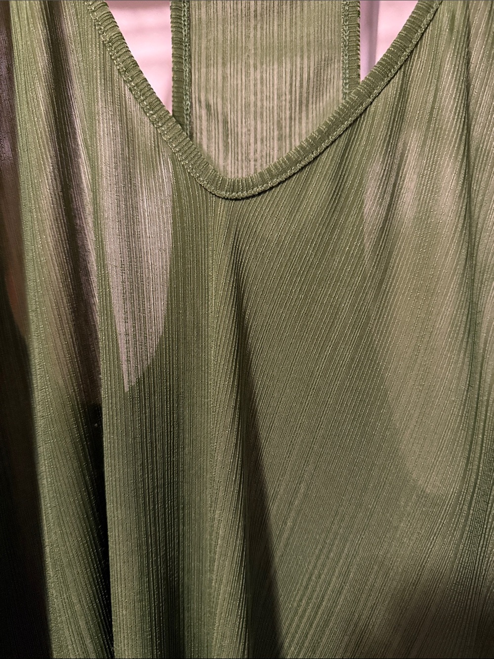 Women's Olive Green Racerback Tank Top by - Picture 3 of 3